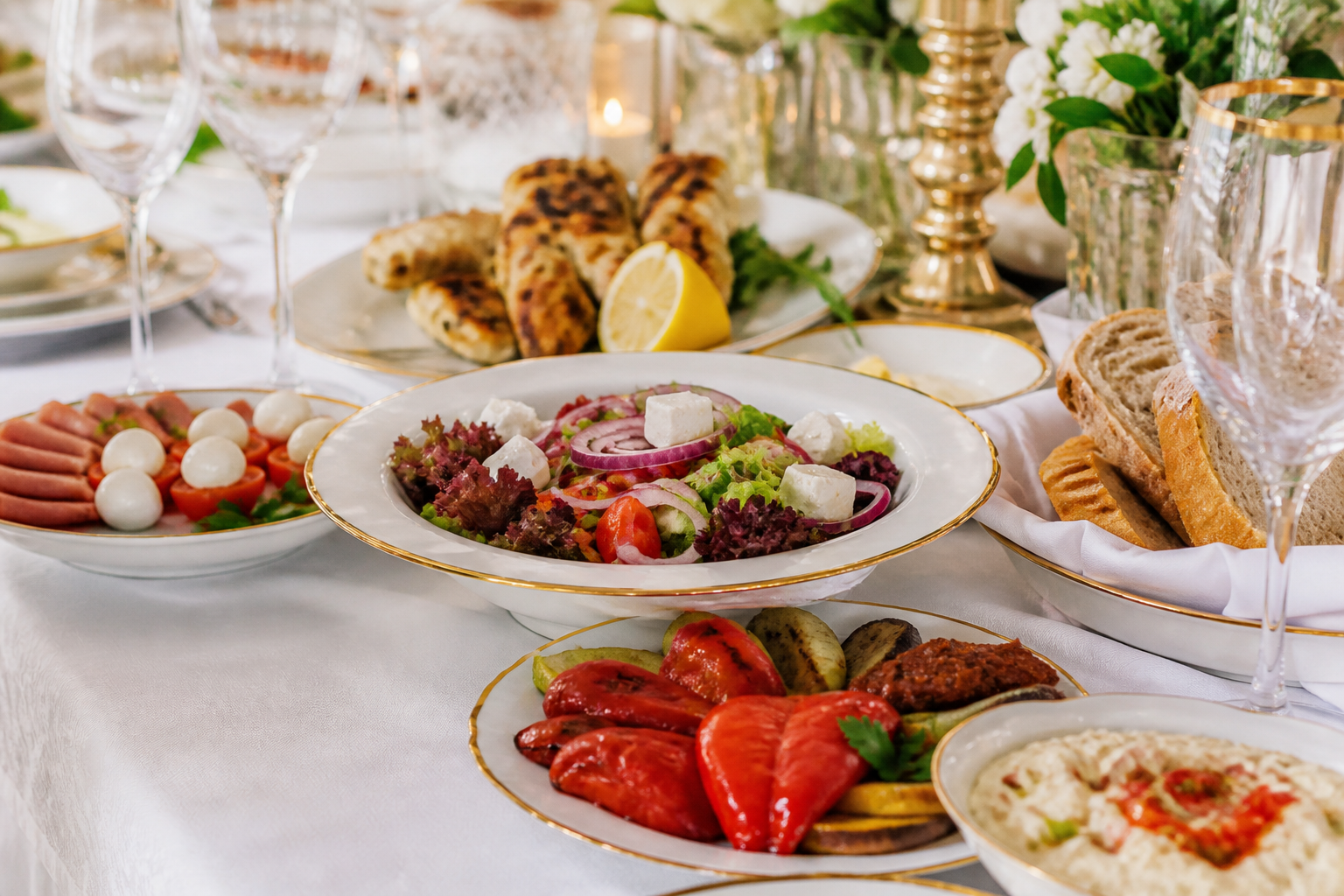 Classic wedding menu presentation